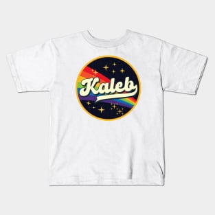 Kaleb // Rainbow In Space Vintage Style Kids T-Shirt